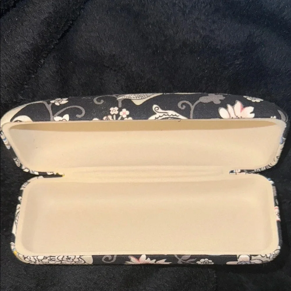 Vera Bradley Black and Cream Floral Cosmetic Bag
